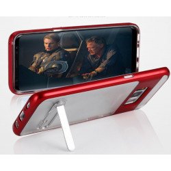 Samsung Galaxy S8 Plus Clear Armor Bumper Kickstand Case (Red)